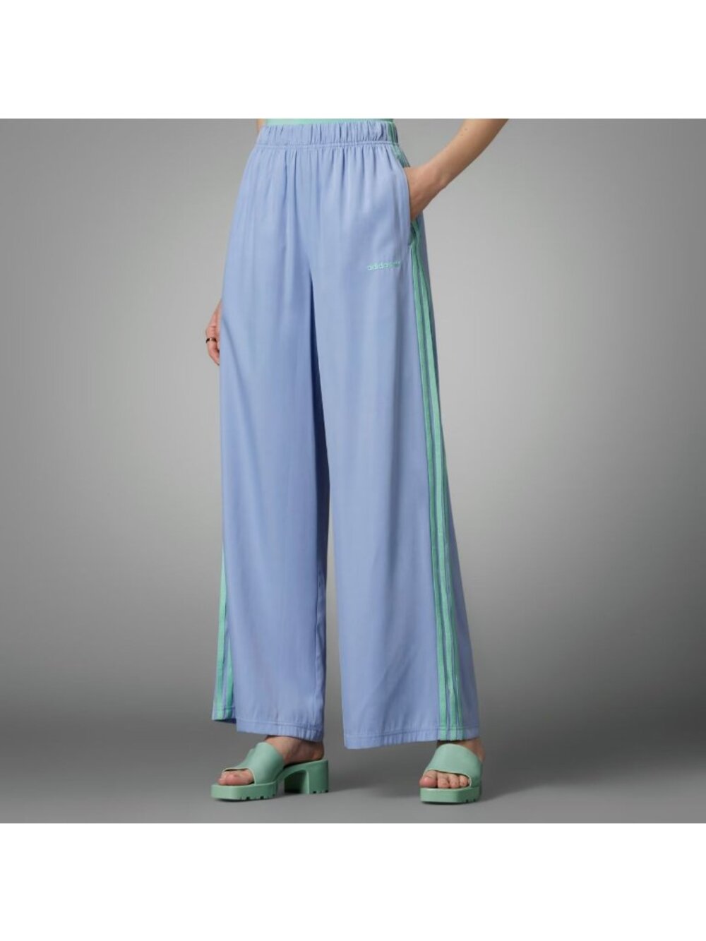 ADIDAS Island Club Wide Leg Culotte Track Pants Baggy XS  Blue Dawn